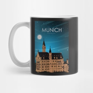 Munich Germany Caste Travel Poster at Night Mug